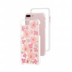 Wholesale iPhone 8 Plus / 7 Plus / 6S Plus / 6 Plus Luxury Glitter Dried Natural Flower Petal Clear Hybrid Case (Silver Pearl)